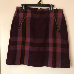 Purple Plaid A-Line Skirt